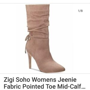ZIGI SOHO JEENIE POINTED TOE 100% SUPER SOFT SUEDE MID CALF SLOUCH BOOT